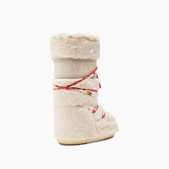 NIB *RARE* Moon Boot Icon Cream Faux-Fur Beaded Boots (white/size 35-38) - Picture 3 of 7